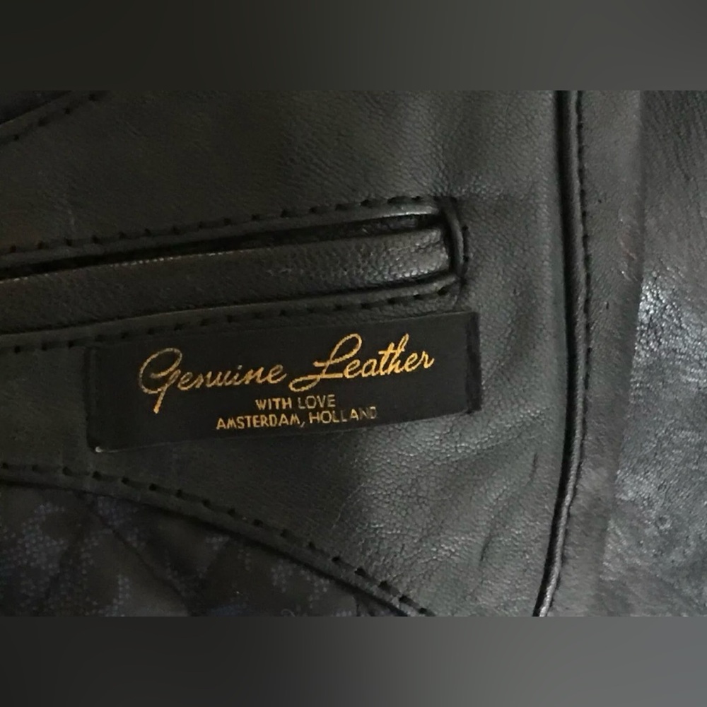 Men’s Small Scotch and Soda Black Leather Jacket - Picture 7 of 8